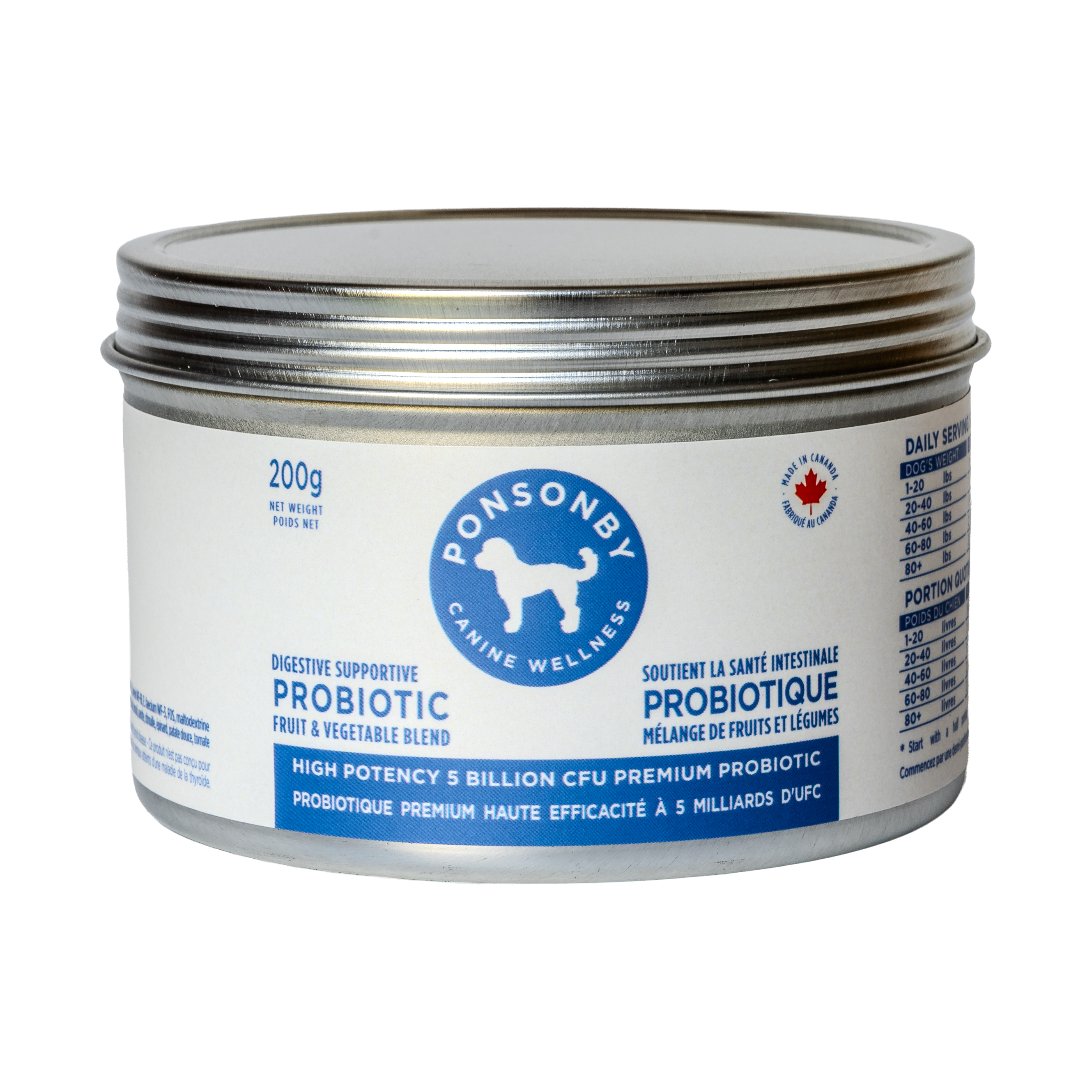 Premium Probiotic For Dogs - HIGH POTENCY 5 BILLION CFU